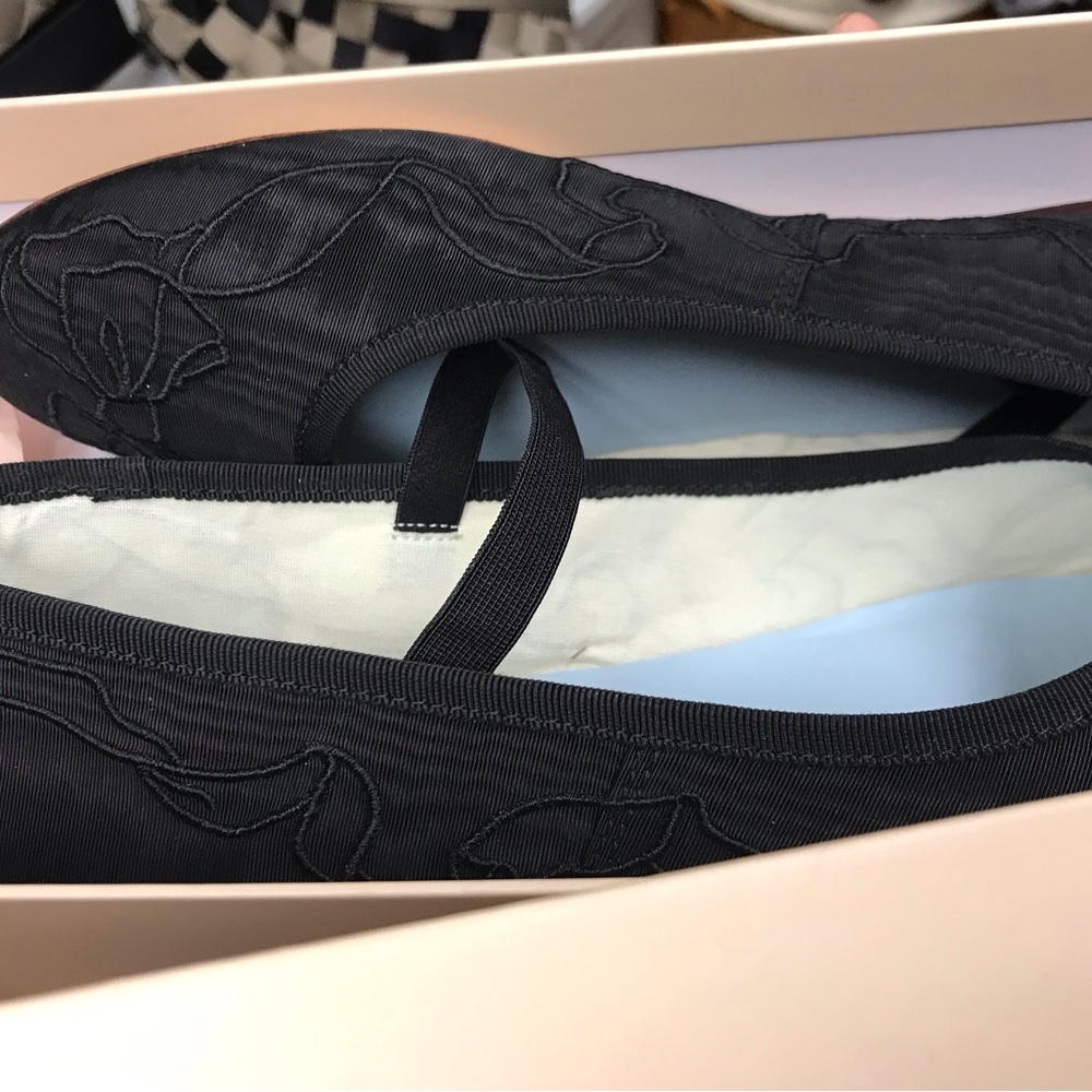 LOEFFLER RANDALL x SALTER HOUSE Black Moire Bow Flats sz 10.5 - Picture 10 of 12